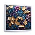 thumbnail image 2 of Designart "Winter'S Charm In Gold And Blue Leaves II" Leaves Floater Framed Wall Art Living Room, 2 of 5