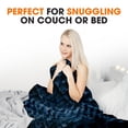 thumbnail image 3 of Cheer Collection Faux Fur Throw Blanket 108" x 88", Blue, 3 of 5