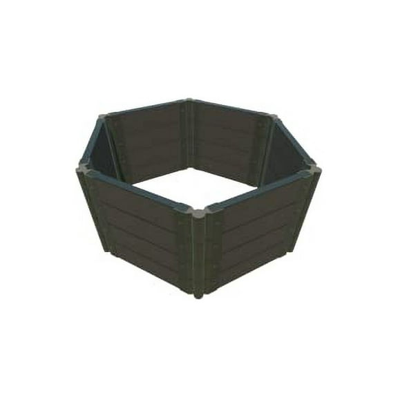 WEATHERED 2" TOOL FREE: 2 x 2 x 22' GARDEN RAISED BED (HEXAGON) JEFFERSON