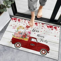 KCEHTA Valentines Door Mat, Valentines Day Welcome Mat Non Slip Washable Love Heart Valentines Day Doormat Indoor Outdoor Front Door Porch Wedding Anniversary Valentines Day Decorations Home Decor