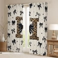 thumbnail image 2 of Feelyou Initial H Out Curtains, Bow Cheetah Leopard Print Curtains Pack of 2 (42x63 Each), 2 of 6