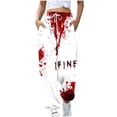 thumbnail image 2 of WXLWZYWL Womens Halloween Sweatpants Graphic Print Pants Drawstring Waist Joggers Casual Lounge Pants Athletic Workout Pants, 2 of 5