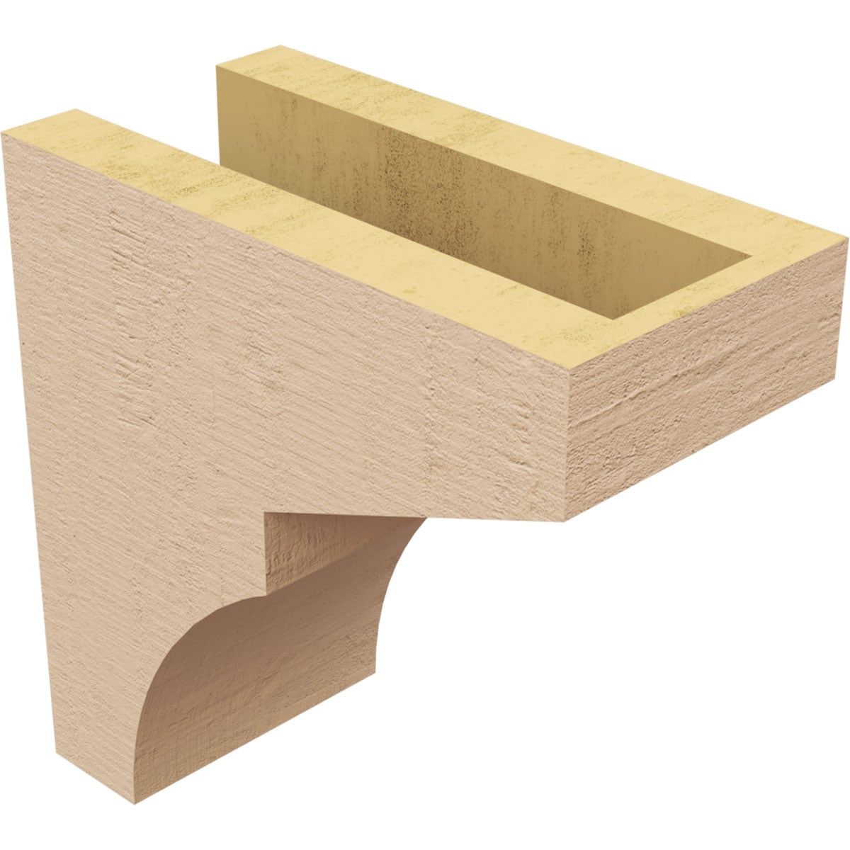 4"W x 8"D x 8"H Classic Monterey Rough Cedar Woodgrain TimberThane Corbel, Primed Tan