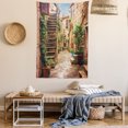 thumbnail image 2 of Tuscan Decor Wall Hanging Tapestry, View of an Old Mediterranean Street with Stone Rock Houses in Italian City Rural Culture Print, Bedroom Living Room Dorm Accessories, 40 X 60 Inches, by Ambesonne, 2 of 5