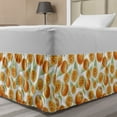 thumbnail image 1 of Nature Bed Skirt, Orange Fruit Leaves Pattern Watercolors Citrus Eco Juicy Healthy Food Artwork, Elastic Bedskirt Dust Ruffle Wrap Around for Bedding Decor, 4 Sizes, Orange Pale Green, by Ambesonne, 1 of 2