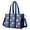 Blue Football Helmets, variant on Teacher Tote Bag,Brown Footballs Repeat Pattern Teacher Utility Tote Bag,Large Work Tote Bags for Women with Multiple Pockets,Top Zipper Closure,13.8x10.6x6.7 Inch