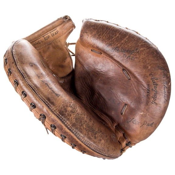 Rare Ernie Lombardi Single Signed Game Model Catchers Mitt Glove PSA DNA COA HOF
