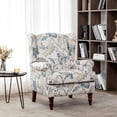 thumbnail image 3 of Erinnyees Floral Accent Chair, High Back Upholstered Armchair with Solid Legs, Leisure Single Sofa Chair for Living Room, Bedroom, Home Office, 3 of 10