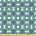 thumbnail image 2 of Geometric Sofa Upholstery Fabric by the Yard, Vintage Style Squares Along Inner Checkered Stripes Ornamental Motifs, Decorative Fabric for DIY and Home Accents, Turquoise Multicolor by Ambesonne, 2 of 5