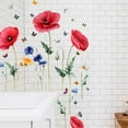 thumbnail image 3 of Billuyoard 2 uds calcomanías de flores pegatinas de pared papel tapiz visible extraíble oficina de negocios dormitorio hogar sala de estar Decoración del hogar, 3 of 6