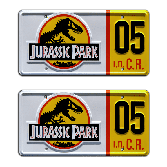 Jurassic Park | Ford Explorer Tour Vehicle | #05 | Metal Stamped Replica Prop License Plate Combo