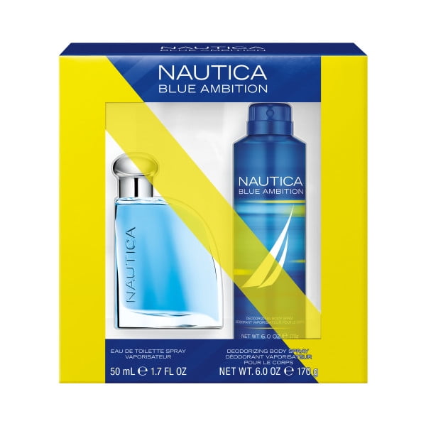 (40 Value) Nautica Blue Ambition Cologne Gift Set for Men, 2 Pieces