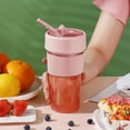 thumbnail image 6 of Gnmfd Portable Blender Juicer with 6 Stainless Steel Blades USB Rechargeable 350ml Smoothie Shake Maker, Easy-to-Clean Personal Juicer with Straw for Fruit Vegetables Home Travel Office, 6 of 8