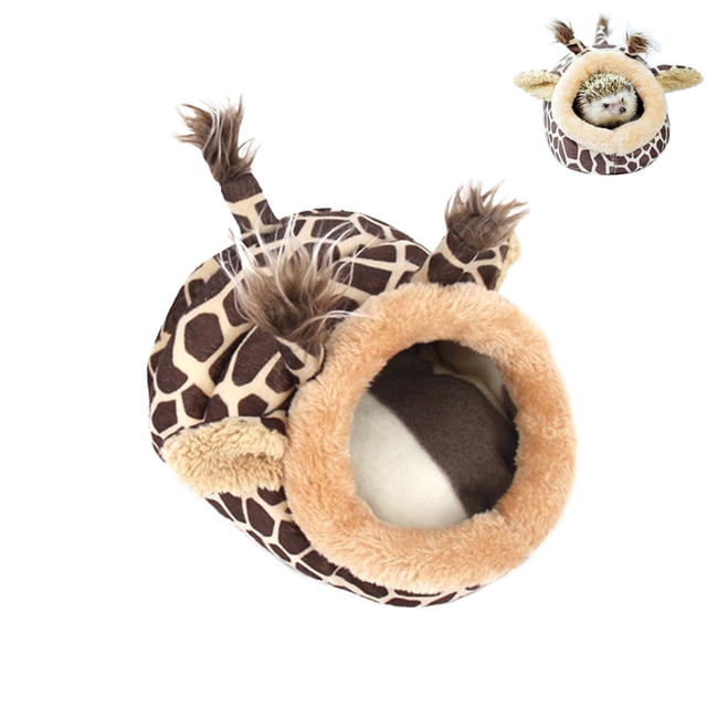 Mini cojín para dormir cálido para mascotas, diseño de jirafa, jaula para hámster, erizo, ardilla, ratón, rata y animales pequeños.