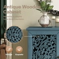 thumbnail image 3 of Noble house Vintage Hollow-Carved Accent Cabinet, 2-Door Sideboard, Adjustable Shelf & Solid Wood Legs,Antique Blue, 3 of 8