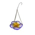 thumbnail image 3 of Comedero para pájaros, cuenco de agua, bandeja de alimentación, fácil de limpiar, forma de flor, baño colgante para pájaros con gancho de metal para Púrpura Amarillo, 3 of 8