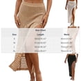 thumbnail image 4 of Hesxuno Womens Crochet Wrap Skirt Elastic Waist Beach Cover Up Skirts 2026 Side Slit Outfits Bathing Suit Cover Up Maxi Skirt Black L, 4 of 7
