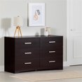 thumbnail image 3 of Pemberly Row Modern / Contemporary 6-Drawer Double Dresser Chocolate, 3 of 9