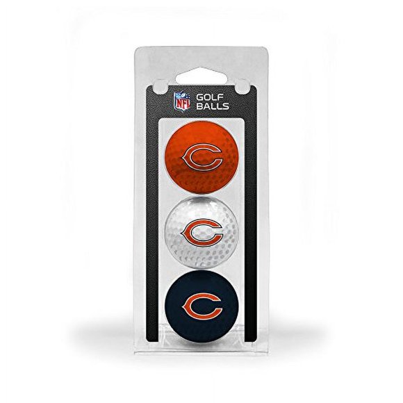 Bolas de golf Chicago Bears NFL, tamaño reglamentario, 3 unidades, impresión a todo color del equipo duradera