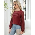 thumbnail image 5 of Zeagoo Womens Elegant Blouse Lace Long Sleeve Tops Dressy Cute Fall Tops Casual Work T-Shirts, 5 of 8
