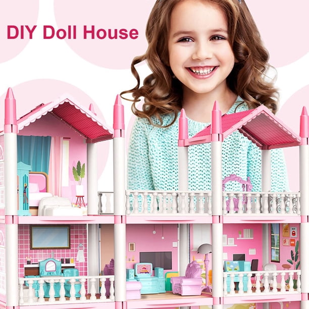 Jouets d'apprentissage maison de poupée Dreamhouse entièrement meublée, ensemble de jeu de simulation pour garçons, activité interactive pour enfants Jouets d'apprentissage maison de poupée Dreamhouse entièrement meublée, ensemble de jeu de simulation pour garçons, activité interactive pour enfants
