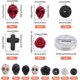 thumbnail image 2 of 203 piezas de cuentas de piedra volcánica natural, turquesa y negra, con forma de flor o rosa, ideales para hacer joyas, pulseras, collares y manualidades., 2 of 5