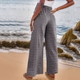 thumbnail image 4 of Sngxgn High Waist Cargo Pants Women Women Solid Trousers Casual Baggy Elastic Waist Wide Leg Pants With Pockets(Grey,S), 4 of 6