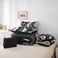 thumbnail image 4 of Erosebridal Ensembles de Literie à Rayures Grises Format Simple, Ensembles de Couette Chic Papillon avec Draps, Réversible 7 Pcs, 4 of 5
