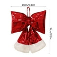 thumbnail image 2 of Christmas Bow Sequin Christmas Tree Bow Creative Wreath Bow Luxury Xmas Tree Ribbon for Xmas Tree Decoration 1PCS (Gold, Large), 2 of 5