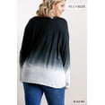 thumbnail image 3 of Ombre Print Long Sleeve Top With Gathered Front Detail And Raw Hem XL, 3 of 10