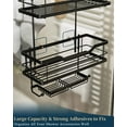 thumbnail image 3 of Consumest 3-Tier Hanging Shower Caddy Over the Door, Large Capacity Hanging Shower Organizer With Double Soap Holder & 8 Hooks Stainless Steel No Drilling Over Door Shower Shelf for Bathroom, Black, 3 of 7