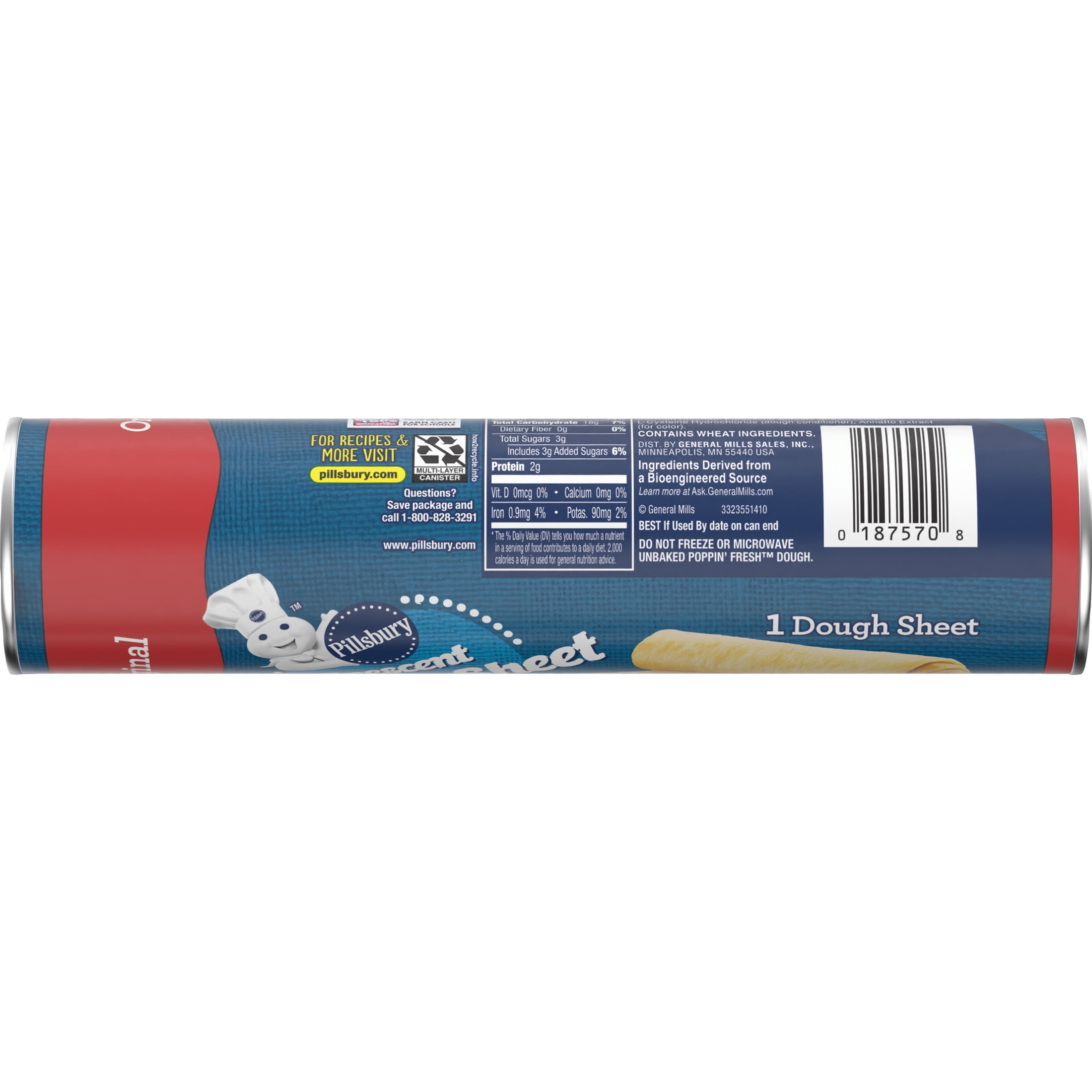 Pillsbury Dough Sheet, Original Crescent, Refrigerated Canned Pastry Dough, 1 Sheet, 8 oz