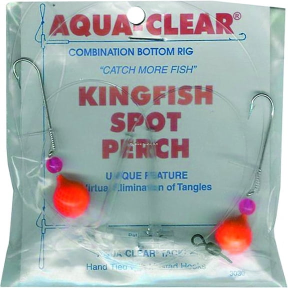 Aqua Clear Hi/Lo Rig Kingfish /Spot/Perch Orange Float/Red Bead Size 8