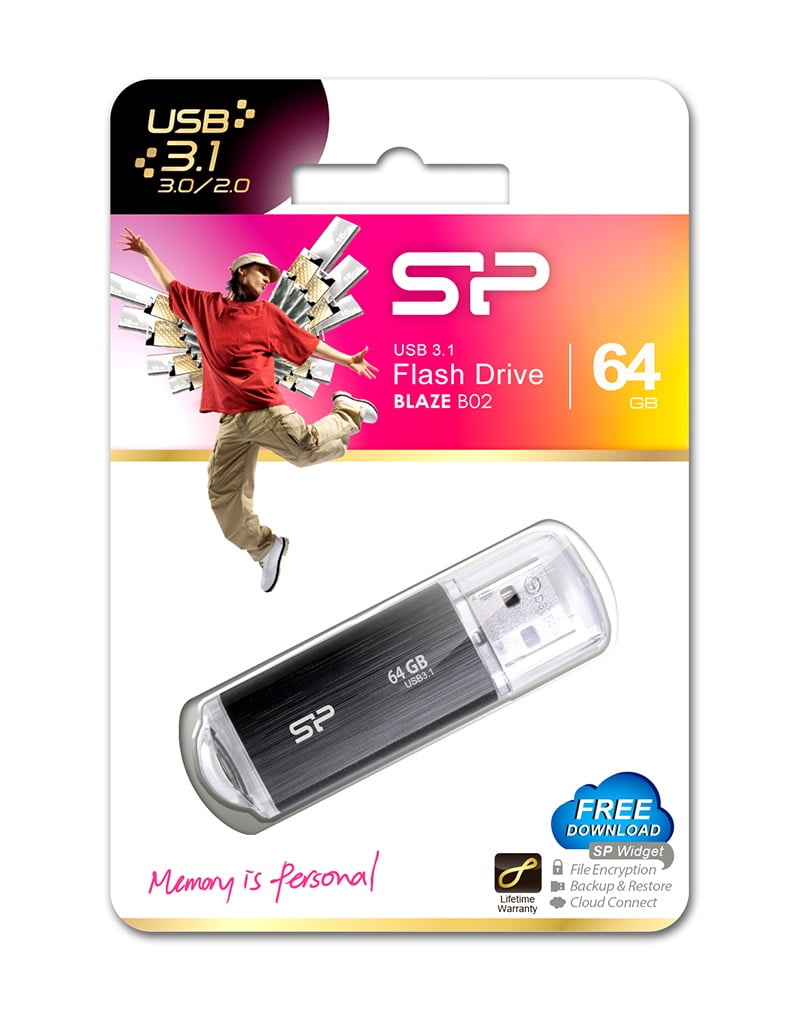 64GB Silicon Power Blaze B02 USB3.1 Flash Drive - Walmart.com