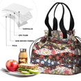 thumbnail image 4 of Pioneer Flower Drawstring Lunch Bag Women - Drawstring Lunch Bag Insulated for Work Office - Stain-Resistant Large Lunchbags for Women with Multi-Pockets, 4 of 6