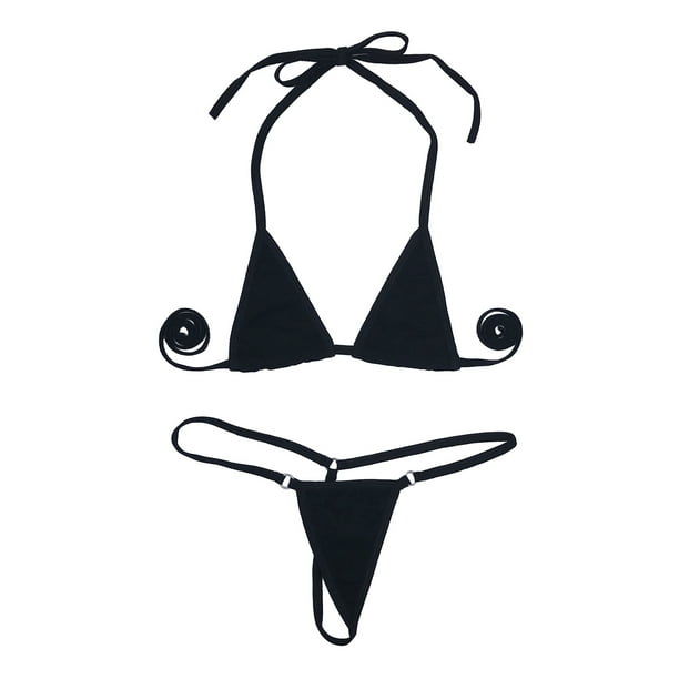 Afom - Afom Women Sexy Halterneck Hollow Mini Micro Bra Charming Bikini ...