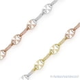 thumbnail image 2 of 2.5mm Faceted Marina / Mariner Link Italian Chain Necklace in 3-Tone .925 Sterling Silver w/ 14 RG, 14k YG, & Rhodium, 2 of 2