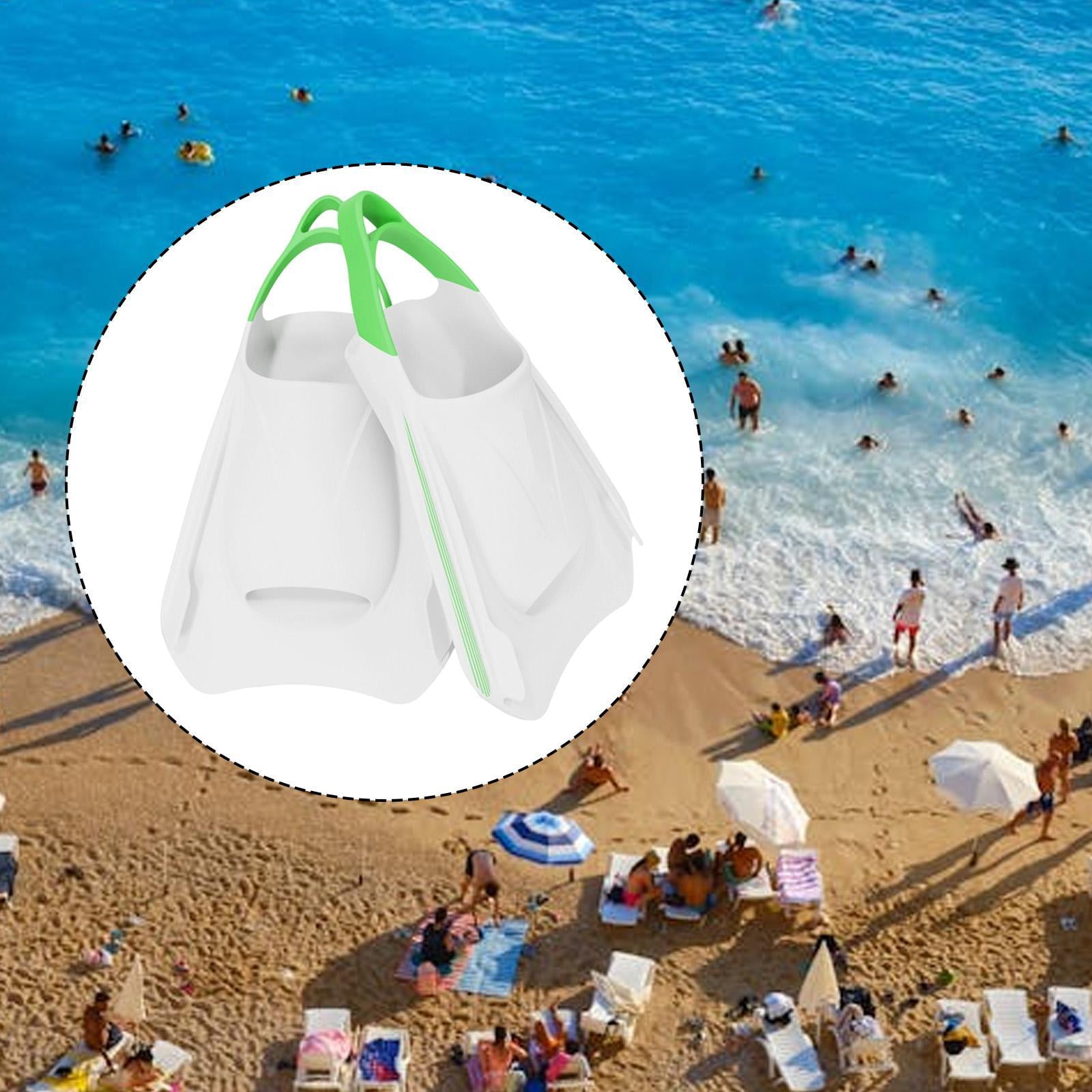 harayaa 2Pcs Swim Training Fins Accessories Silicone Swim Flippers Swimming Fins Nonslip M White