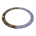 thumbnail image 2 of Inserto de bisel de reloj de cerámica, 38mm, Base azul y negra, accesorio de repuesto de anillo de bisel de reloj con dígitos dorados, 2 of 5