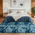 thumbnail image 3 of SARAG Fluffy Rug for Living Room,4x6 Tie-Dye Peacock Blue Modern Minimalist Home Decor Carpet for Bedroom Childrens Room Nursery, 3 of 7