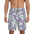 thumbnail image 1 of Balery Lavender Flowers Pantalones cortos de pijama de punto de algodón para hombre con cinturilla y bolsillos-Small, 1 of 6