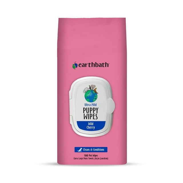 Toallitas para Perros Earthbath Ultra Suaves Cereza Silvestre 100 Unidades