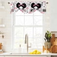 thumbnail image 3 of Cute Girl Tie Up Valance Curtains for Windows, Kitchen Curtains Window Treatments, Pink White Cartoon Funny Star Striped Plaid Short Window Shades Valances for Bedroom Bathroom Cafe 42"x12", 3 of 8