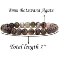 thumbnail image 2 of Natural Botswana Agate Gemstone 8mm Round Beads Stretch Bracelet 7 Inch, 2 of 5