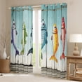 thumbnail image 2 of Erosebridal Rideaux et Draperies Poissons Colorés (52x84), Thème Chasse et Pêche 30 %-50 % Rideaux Occultants, 2 of 6
