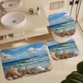 thumbnail image 5 of Beach Seashell Starfish 4 Piece Shower Curtain Sets, Non-Slip Rugs, Toilet Lid Cover And Bath Mat, for Bathroom Decor Set, 72" X 72", 5 of 7