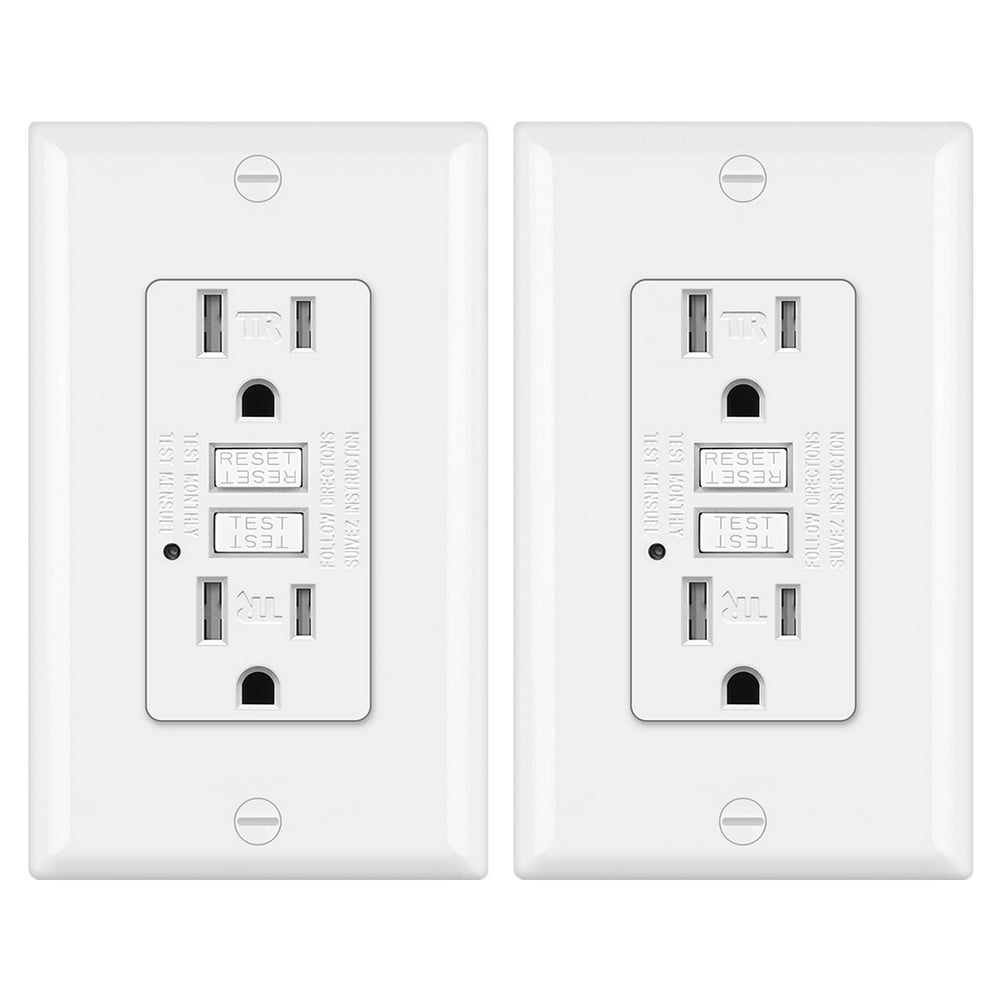 [2 Pack] BESTTEN 15 Amp GFCI Outlet, TamperResistant(TR) GFI