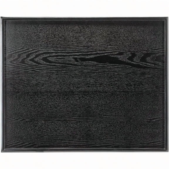 24 x 20 Inches Extra Large Solid Wood Serving Tray for Tea Coffee Table Snack Food Meals Serving Plate Kitchen Party Bar Breakfast Server with Raised Edges Black Wooden Decorative Ottoman Tray