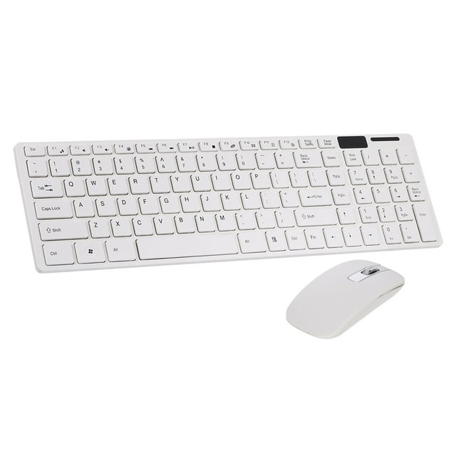 Combo Clavier et Souris Sans Fil Clavier Sans Fil 2,4 GHz Souris Optique 1200 Dpi pour la Maison et le Bureau Partager 1 Récepteur USB, Blanc