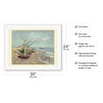 thumbnail image 2 of Fishing Boats on the Beach at Les Saintes-Maries-de-la-Mer France - From an Original Color Painting by Vincent Van Gogh c.1888 - Fine Art Rolled Canvas Print 20in x 26in, 2 of 4